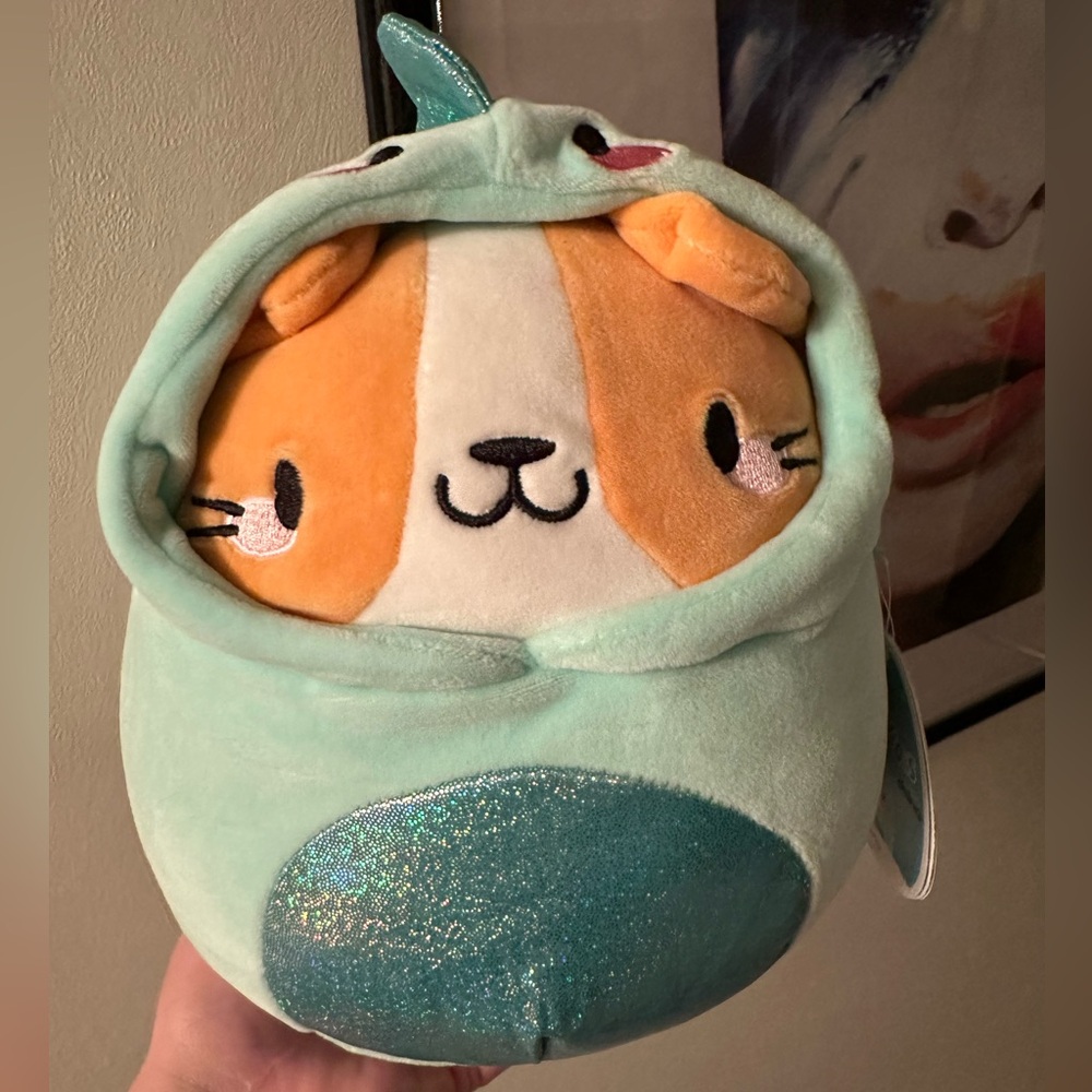 NWT Squishmallow Olena the cat in dinosaur costume 8”